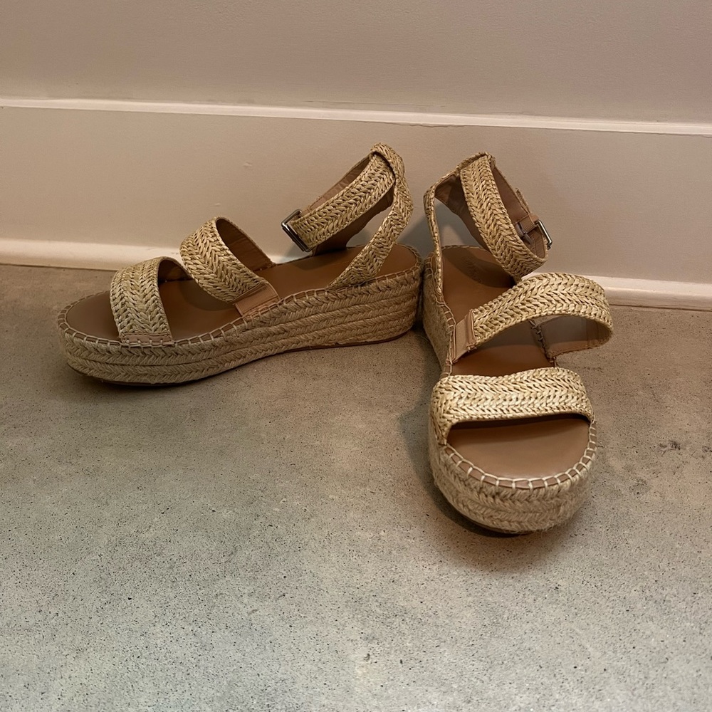Burlap platform Sandles